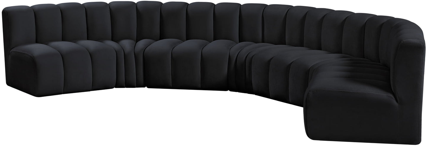 Arc - Velvet 7 Piece U-Shaped Modular Sofa