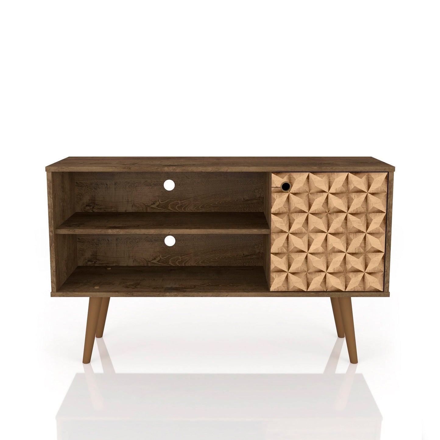 Manhattan Liberty - TV Stand With Rustic Brown Frame