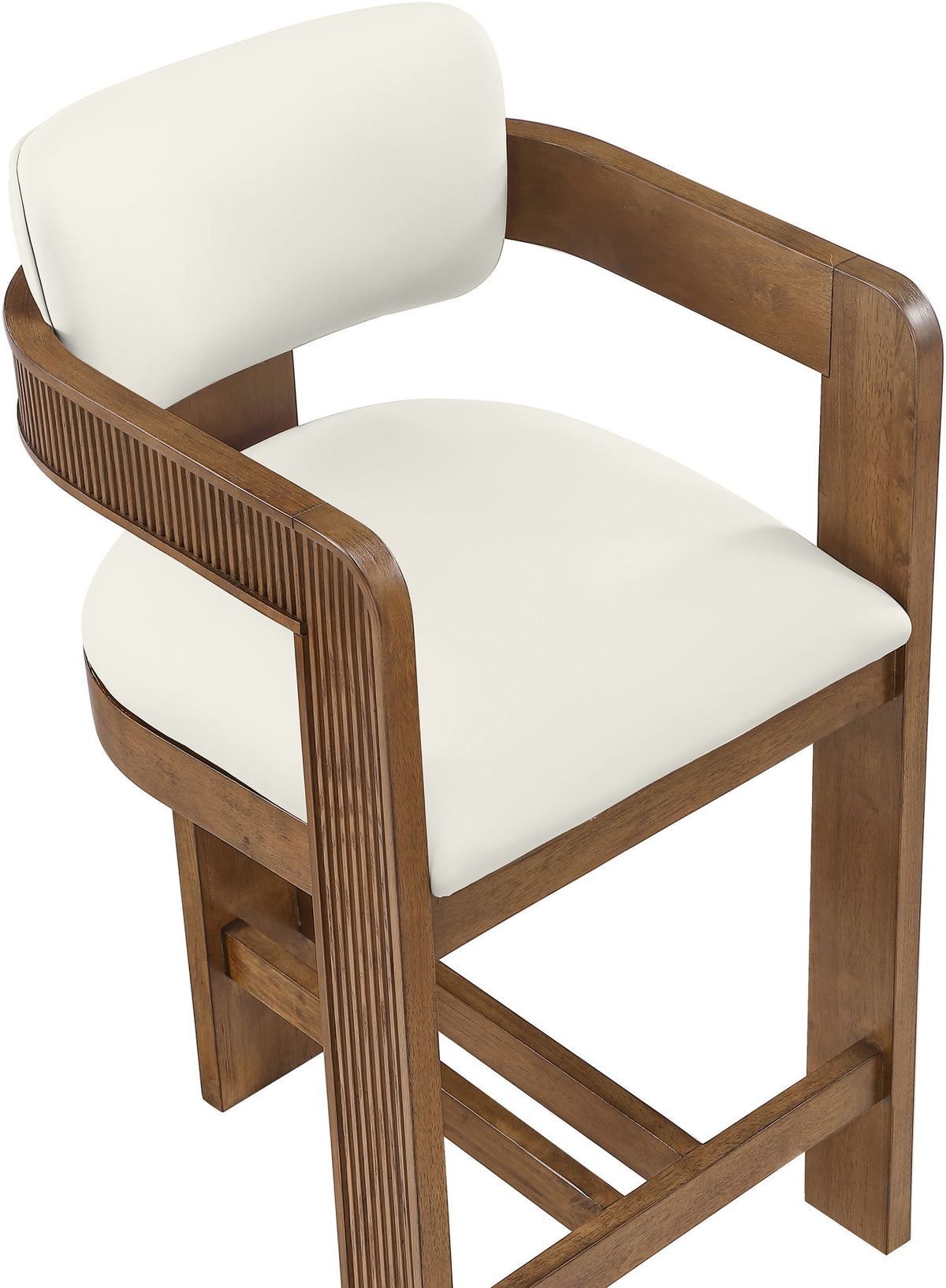 Sacha - Vegan Leather Upholstered Counter Stool With Brown Base