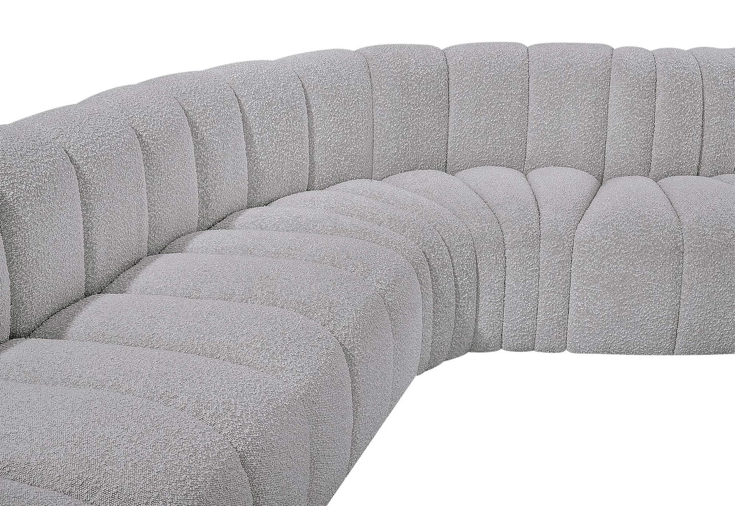 Arc - Boucle Fabric 4 Piece Corner Modular Sofa