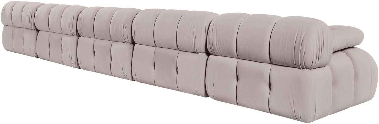 Orin - Velvet 5 Piece Modular Armless Sofa