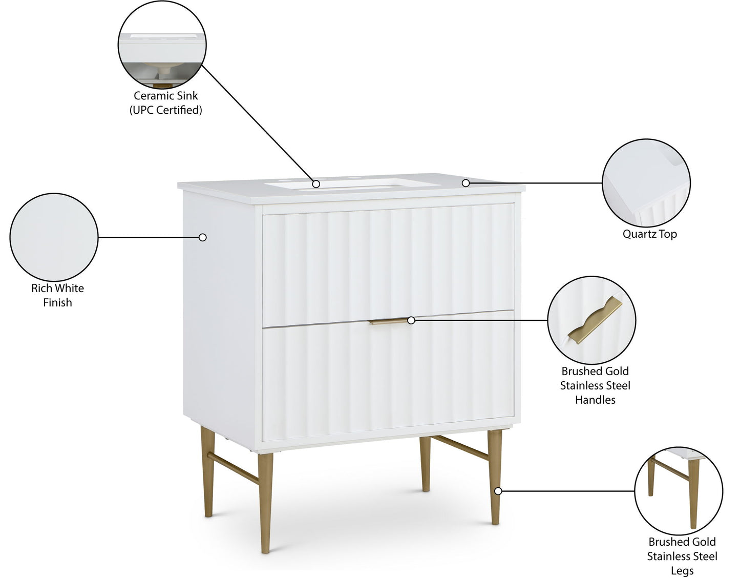 Modernist - Bathroom Vanity With Gold Legs