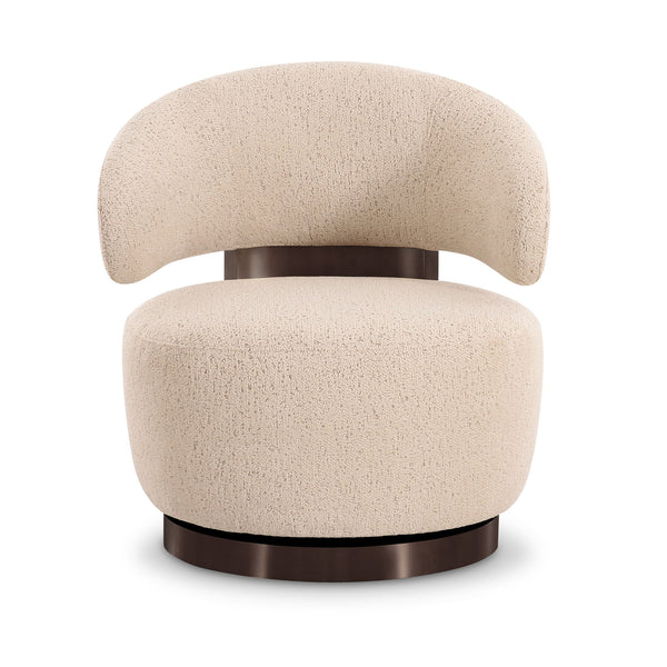 Austin - Boucle Swivel Chair - Cream
