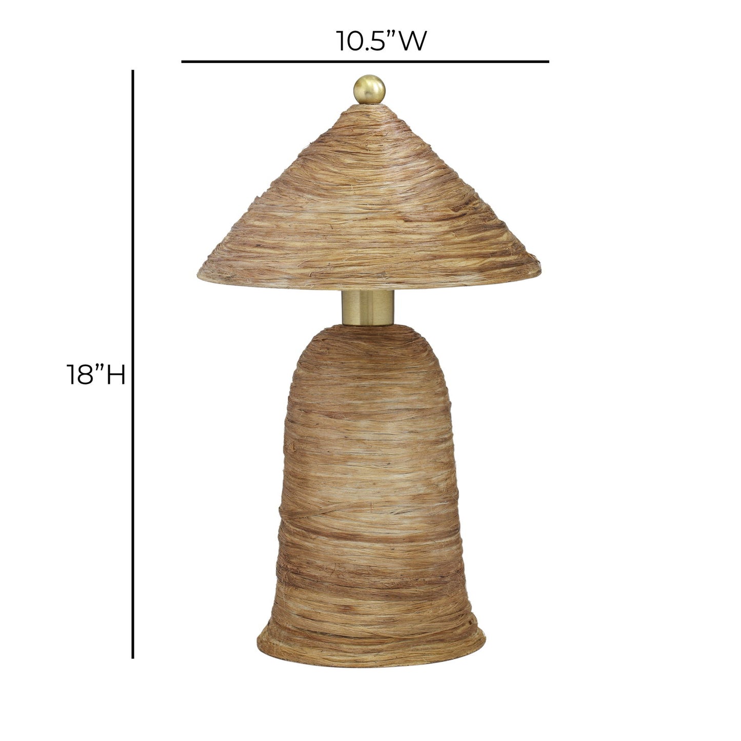 Coco - Coconut Fiber Pointed Table Lamp - Natural
