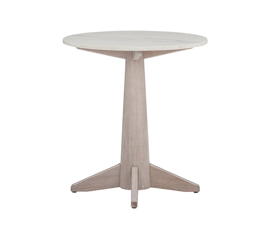 Horizons - End Table - White Oak / White Marble