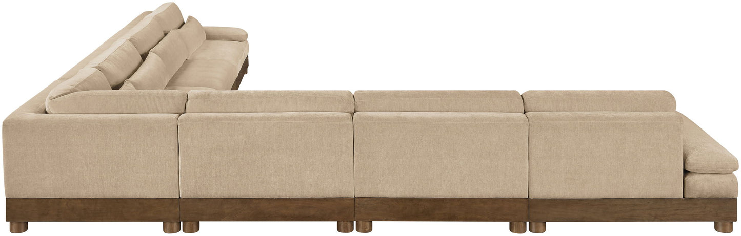 Turin - Chenille Fabric Upholstered Modular Sectional - Beige