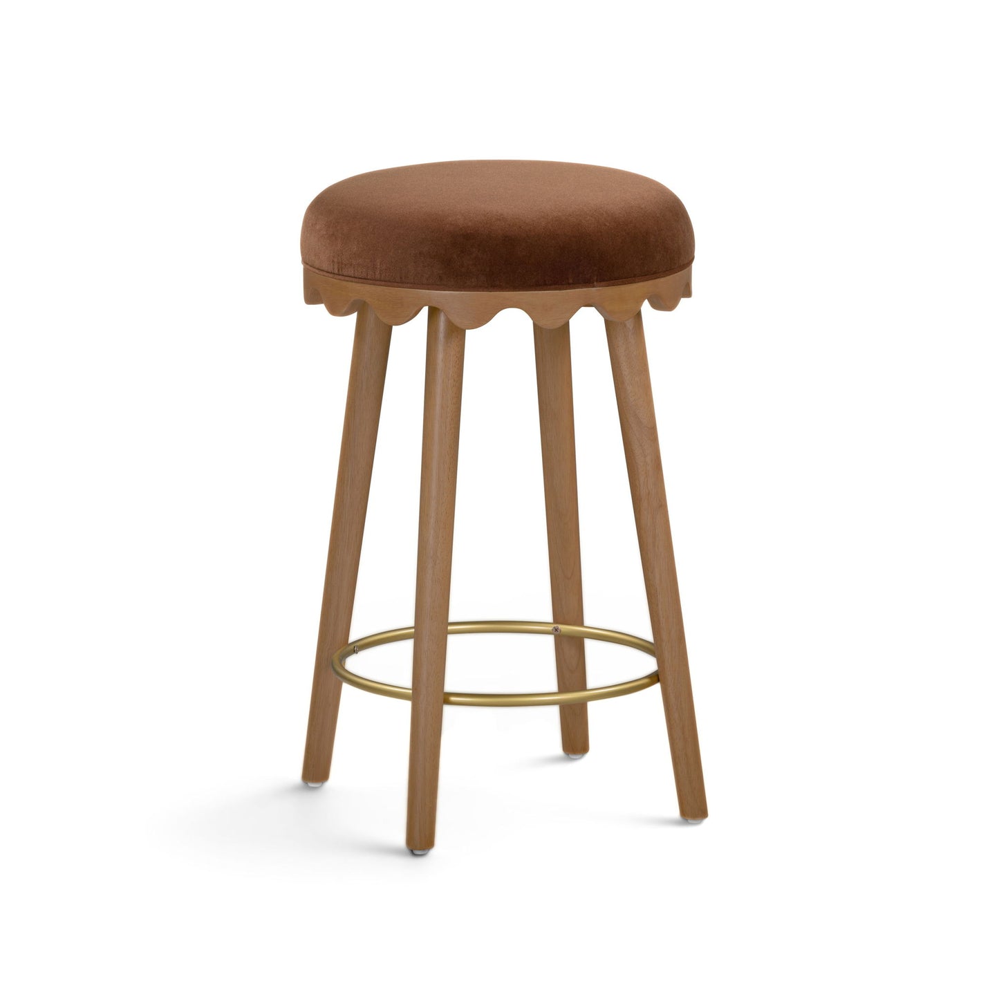 Oodle - Performance Vegan Mohair Light Walnut Stool