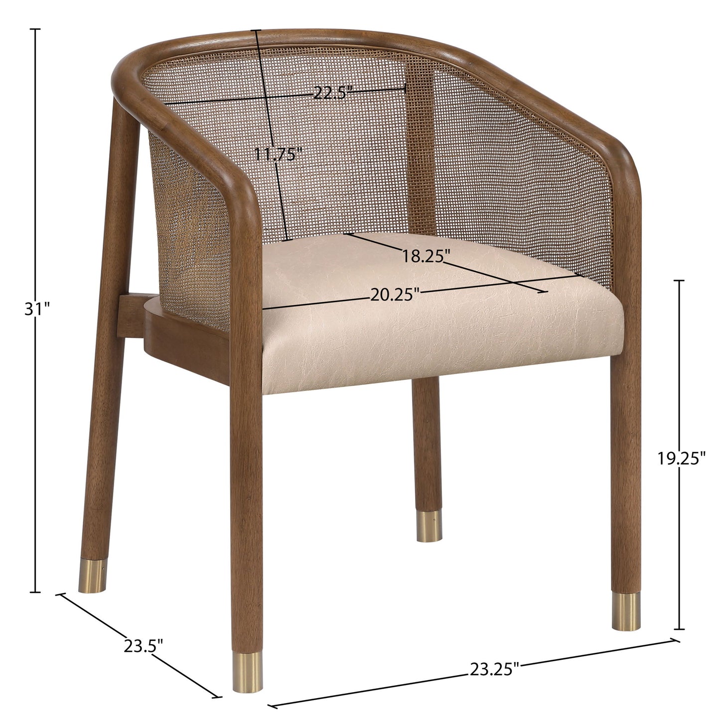 Sylvan - Vegan Leather Dining Chair (Set of 2) - Brown Frame