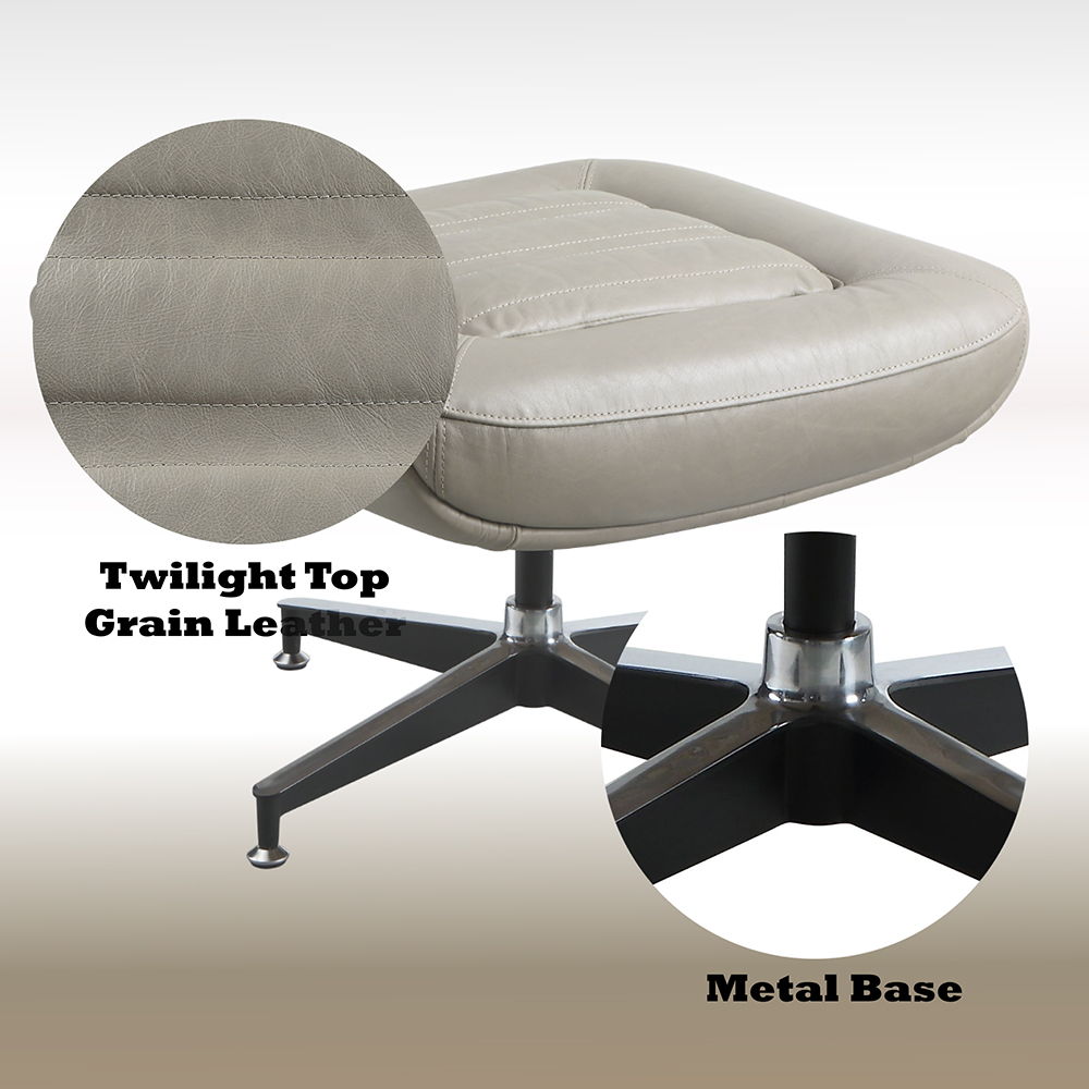 Piran - Ottoman - Twilight Top Grain Leather