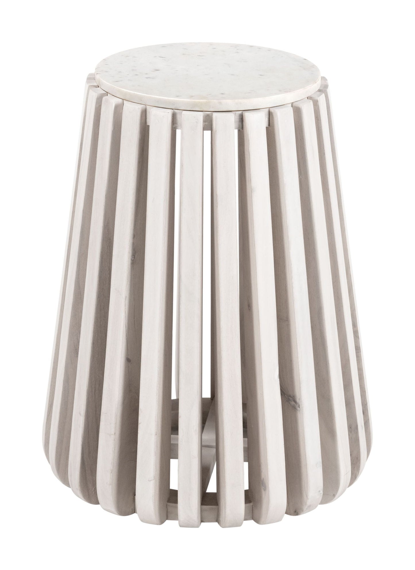 Cyprus - Side Table - White / Natural