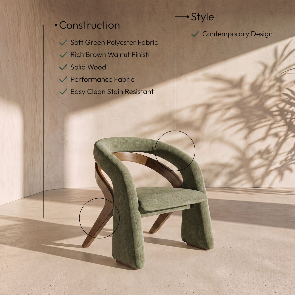 Riven - Fabric Upholstered Dining Chair