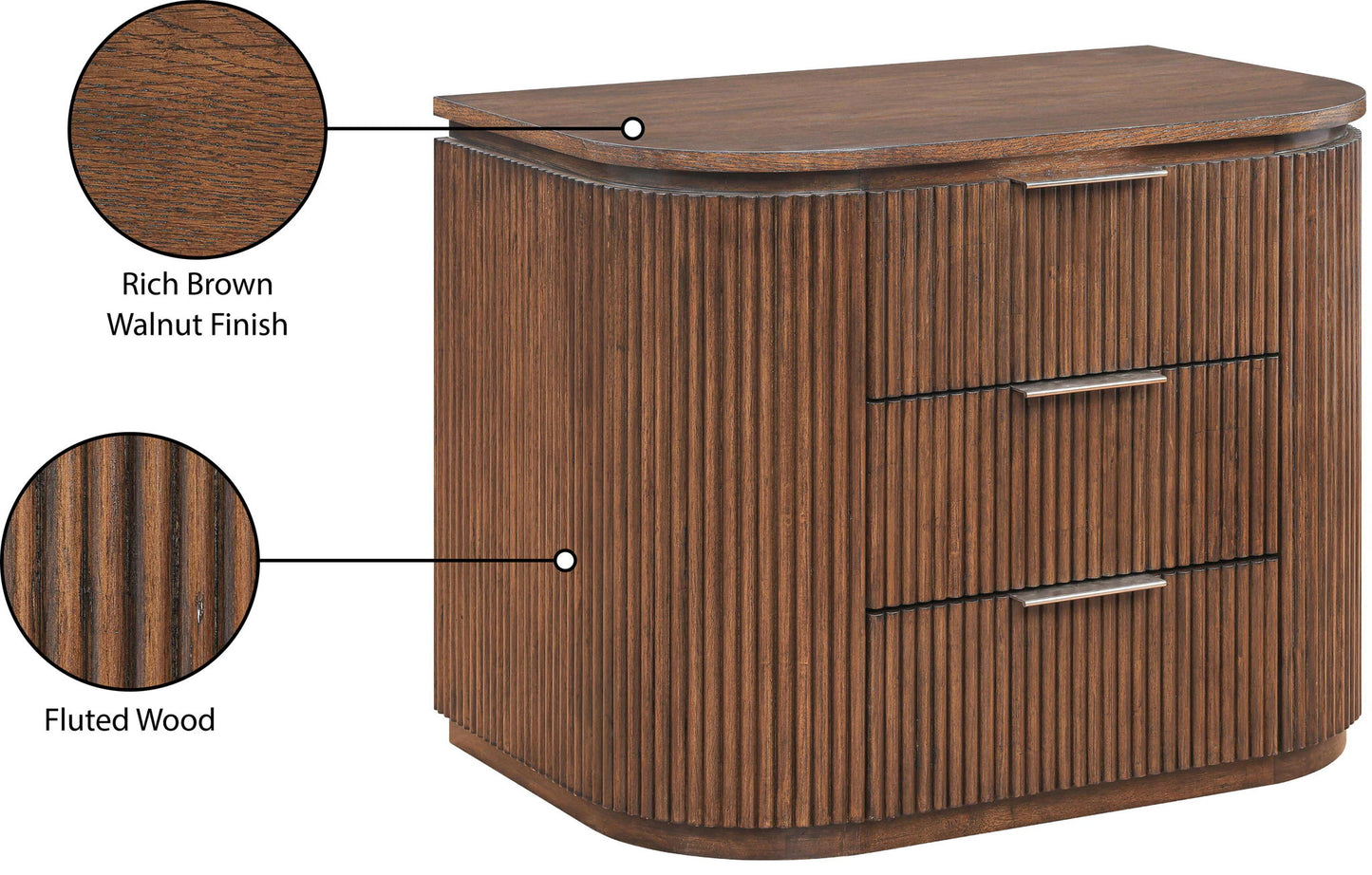 Astrid - Solid Wood And Oak Veneer Nightstand