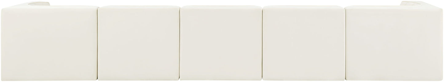 Rummi - Velvet Performance Fabric Upholstered 5 Piece Modular Sofa