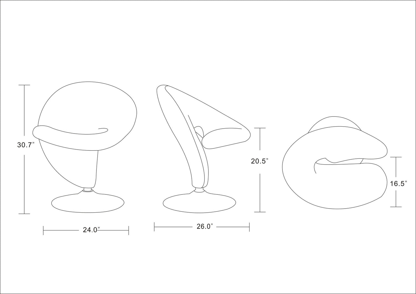 Manhattan Curl - Swivel Lounge Chair