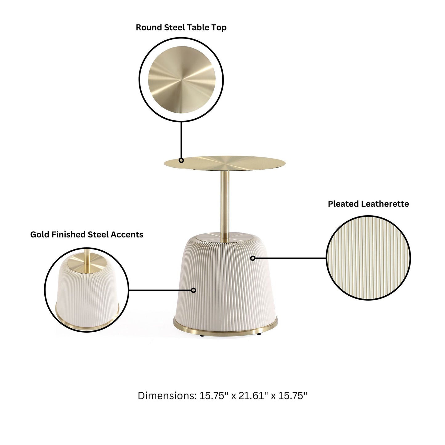 Manhattan Anderson - Metal Top End Table