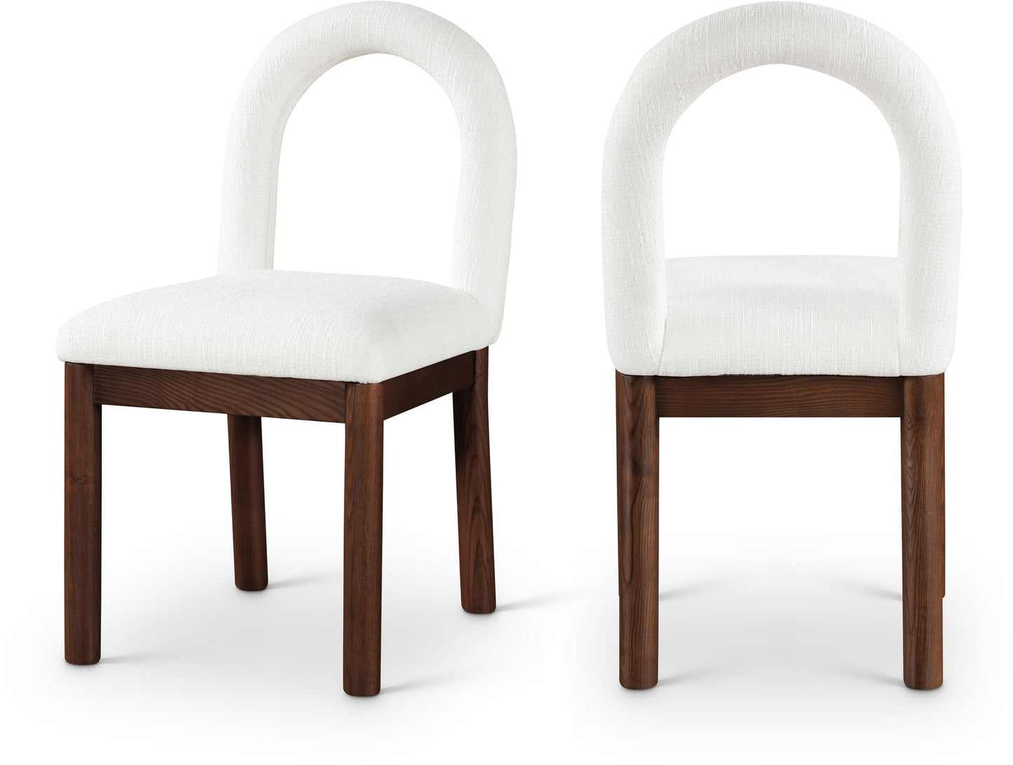 Conrad - Linen Dining Chair With Brown Legs