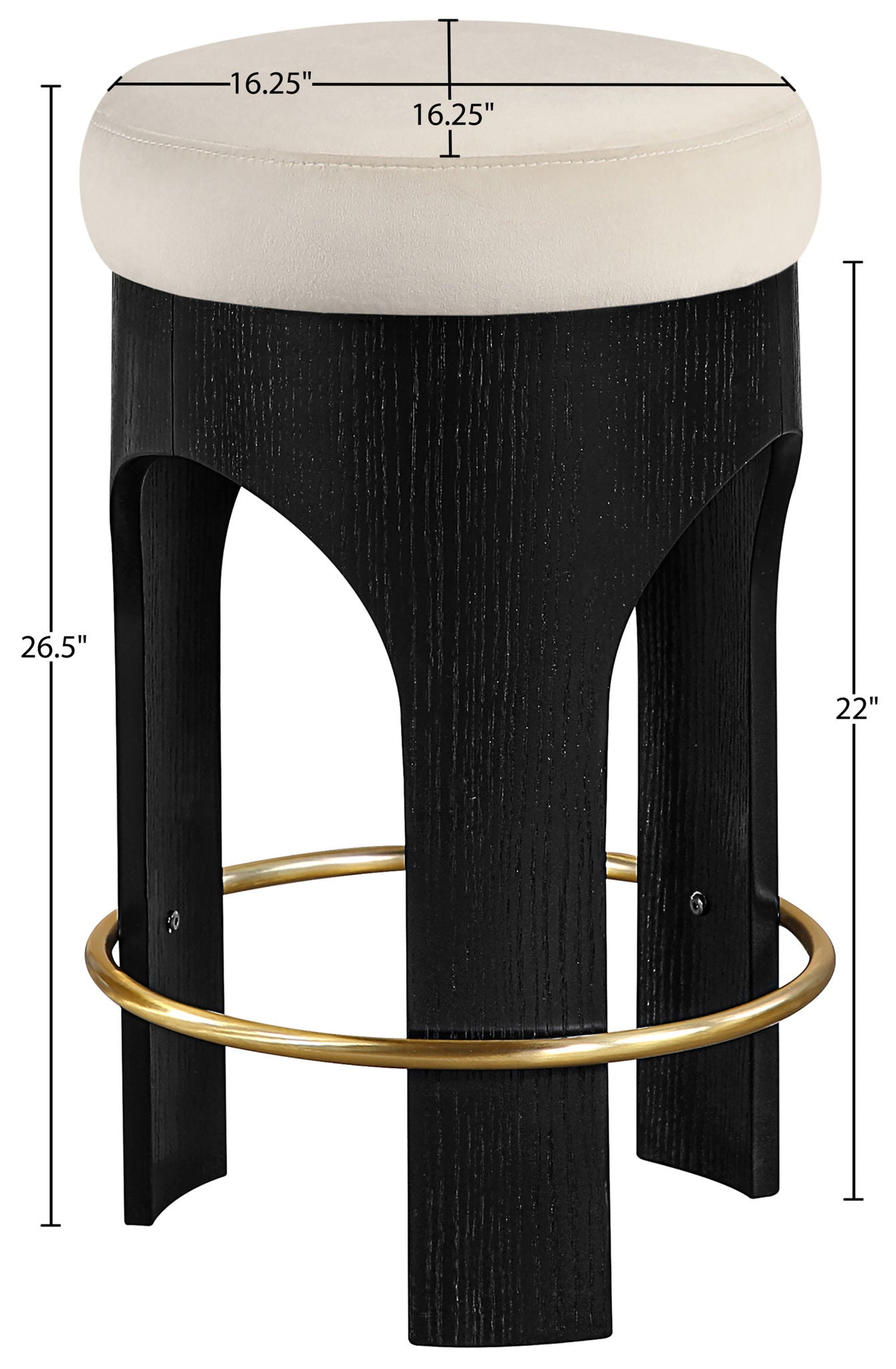 Bocceli - Counter Stool - Black Base