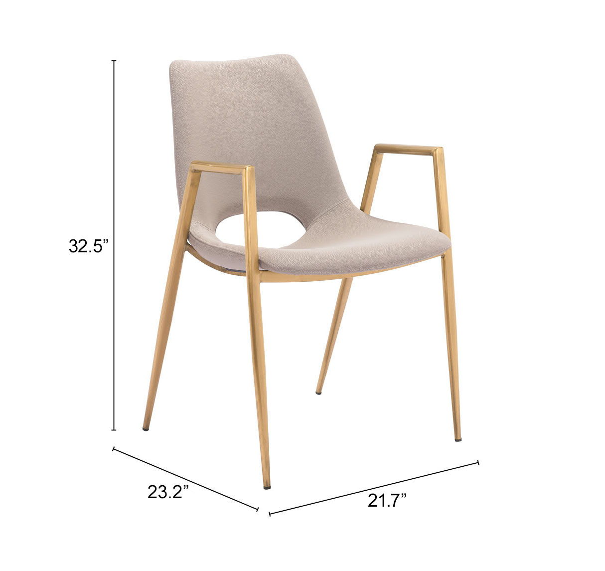 Desi - Dining Chair With Gold Legs (Set of 2)