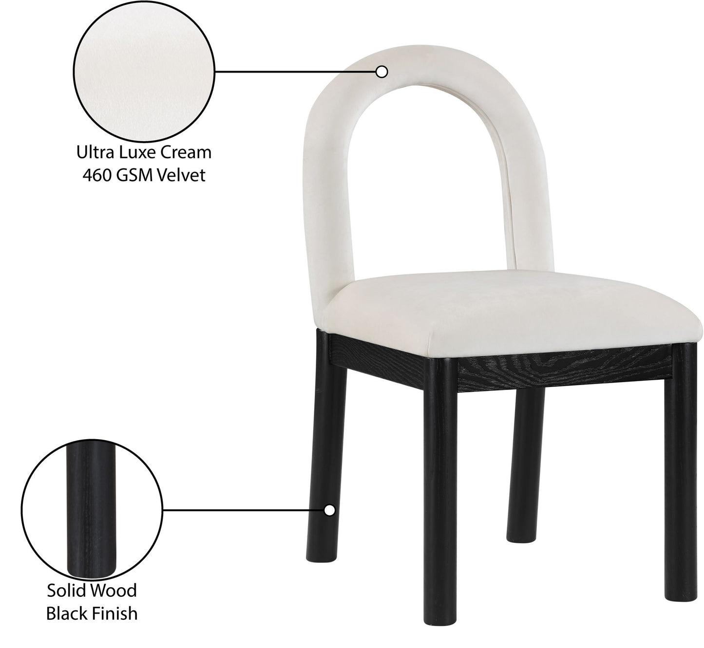 Conrad - Velvet Dining Chair With Black Legs
