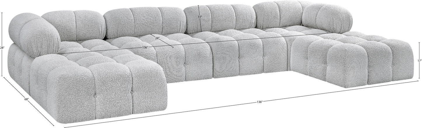 Ames - 6 Piece Fabric Modular U-Shaped Sectional