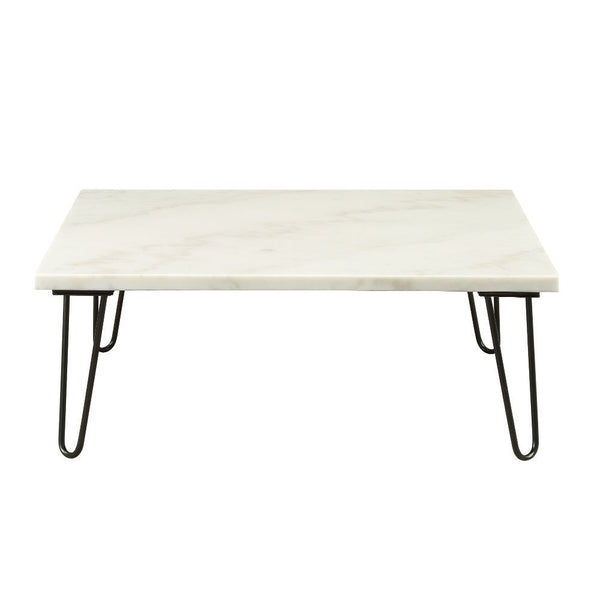 Telestis - Coffee Table - White Marble Top & Black