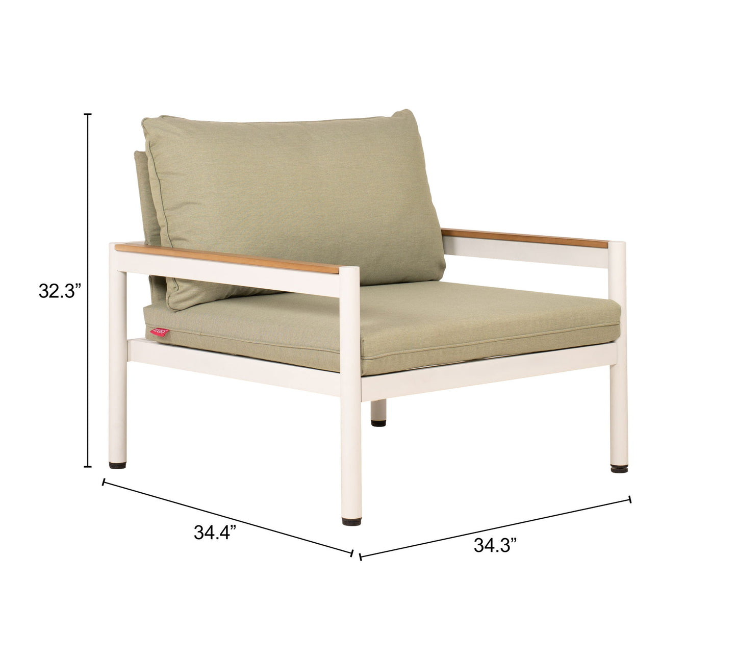 Lychee - Armchair - Green / White