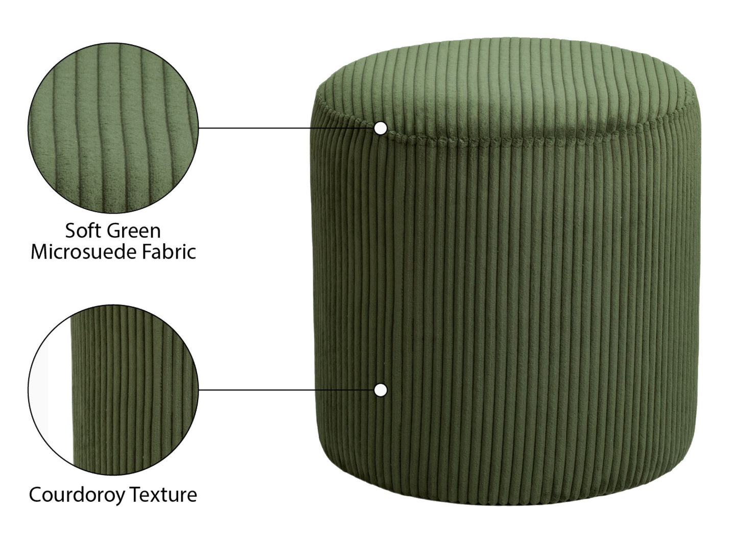 Roy - Round Microsuede Ottoman / Stool