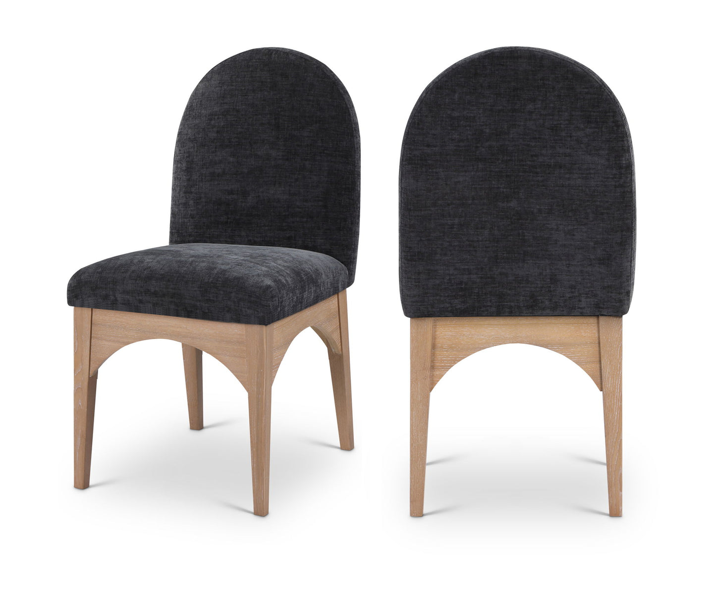 Waldorf - Chenille Dining Side Chair With Natural Legs