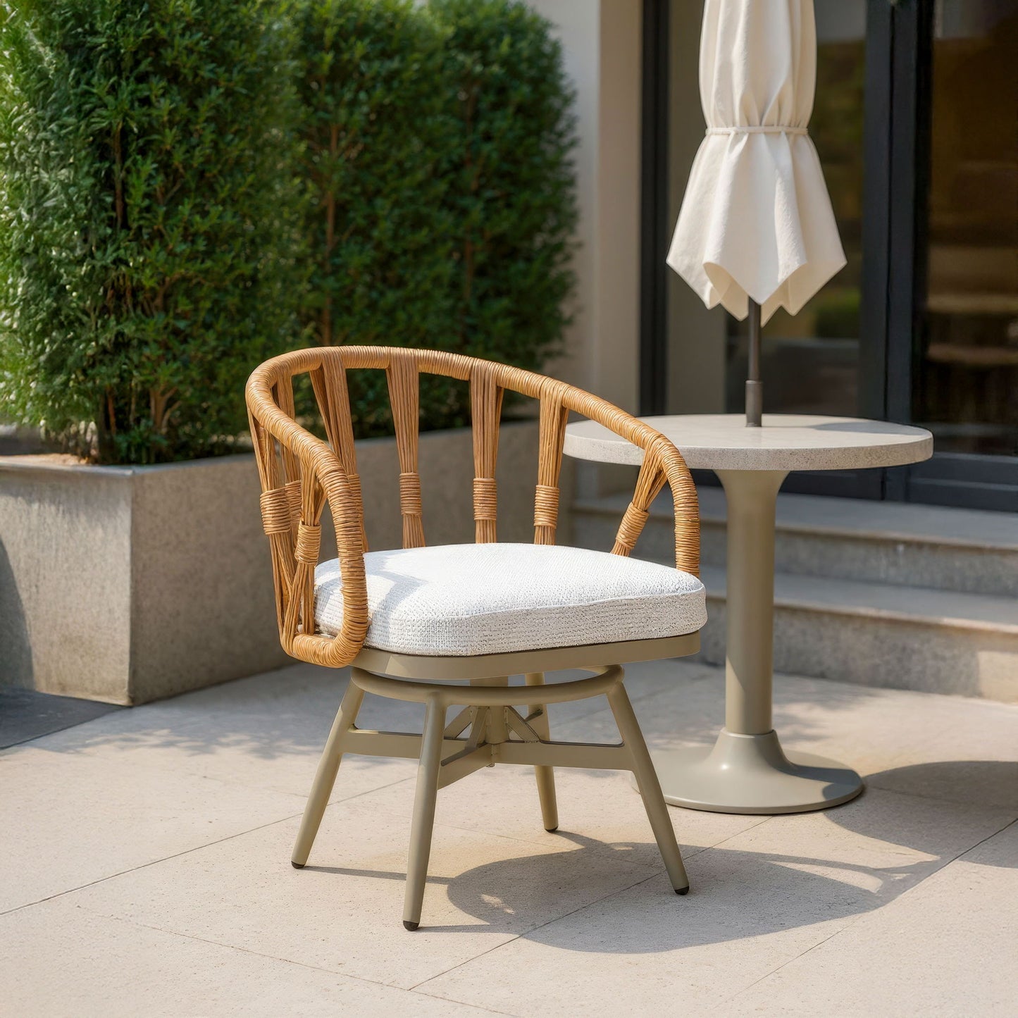 Safal - Outdoor Swivel Dining Chair - Multicolor