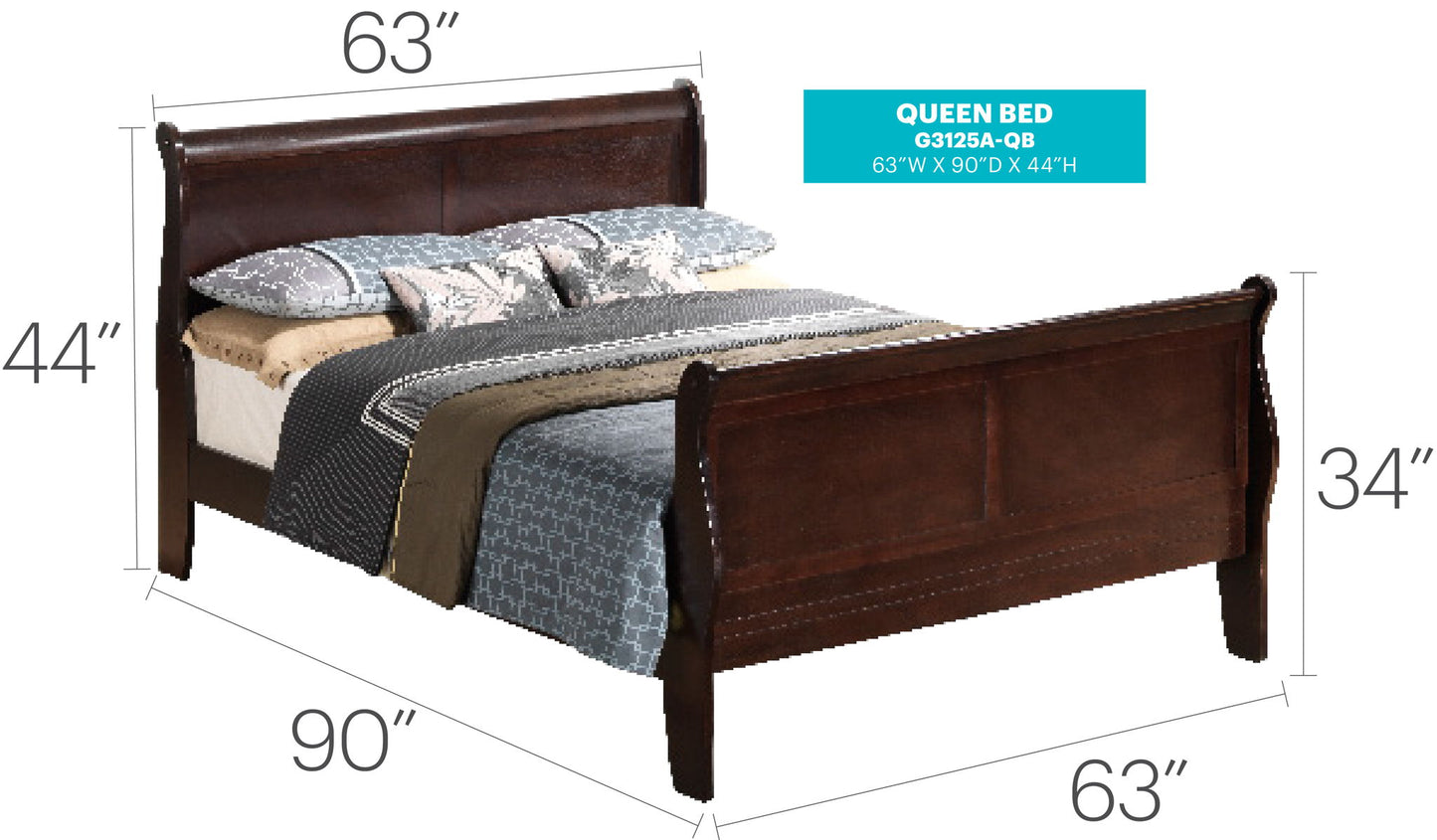 Glory Furniture - Louis Phillipe - Sleigh Bed