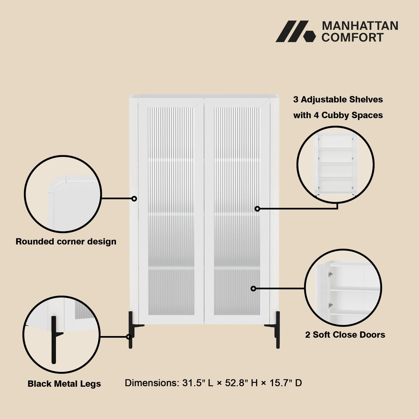 Manhattan Abbey - Bookcase Cabinet