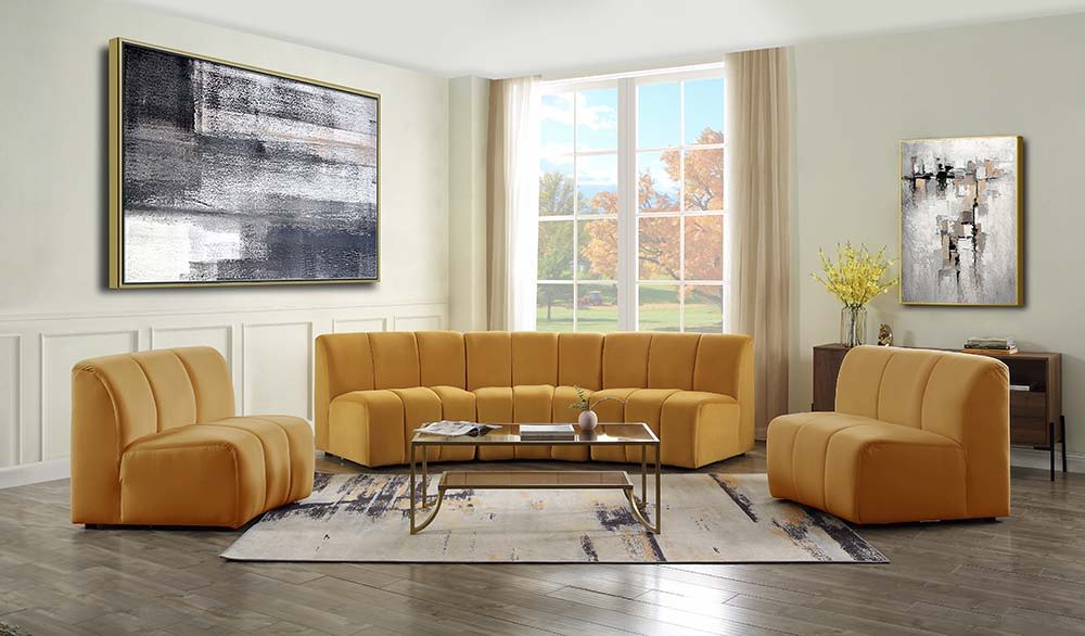 Felicia - Modular Chair - Yellow Velvet
