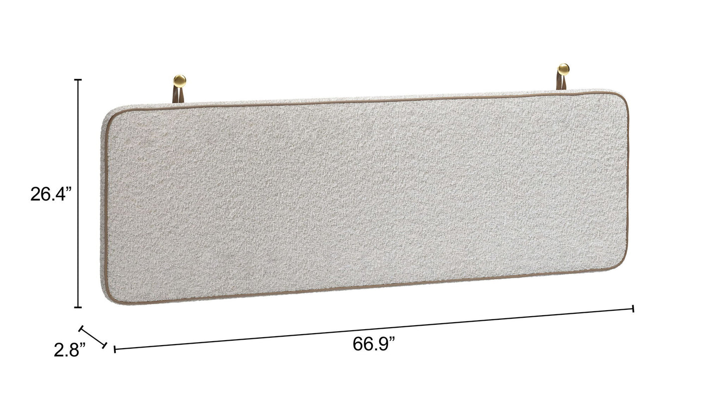 Bela - Floating Queen Headboard - White / Ivory