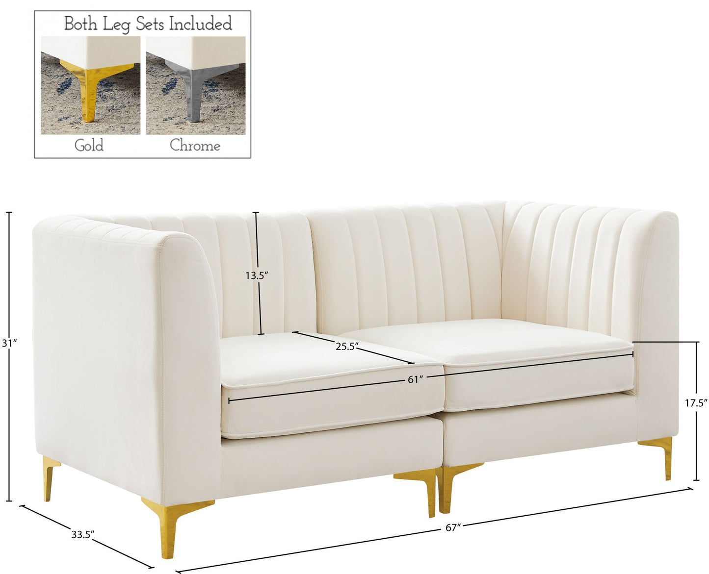 Alina - 2 Piece Modular Sectional