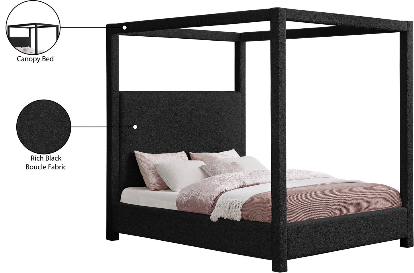 Eden - Boucle Fabric Upholstered Bed