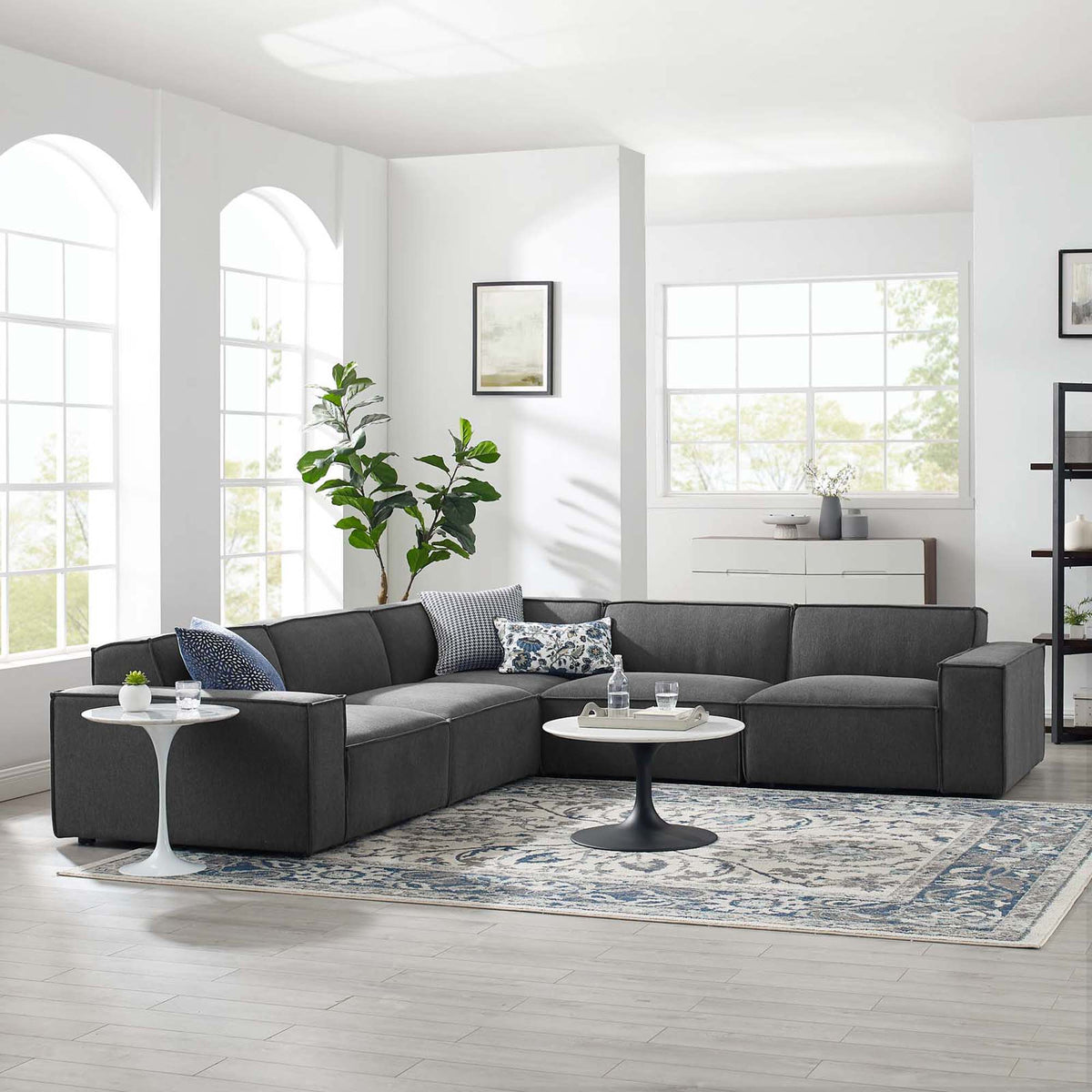 Restore 5-Piece Sectional Sofa - Charcoal
