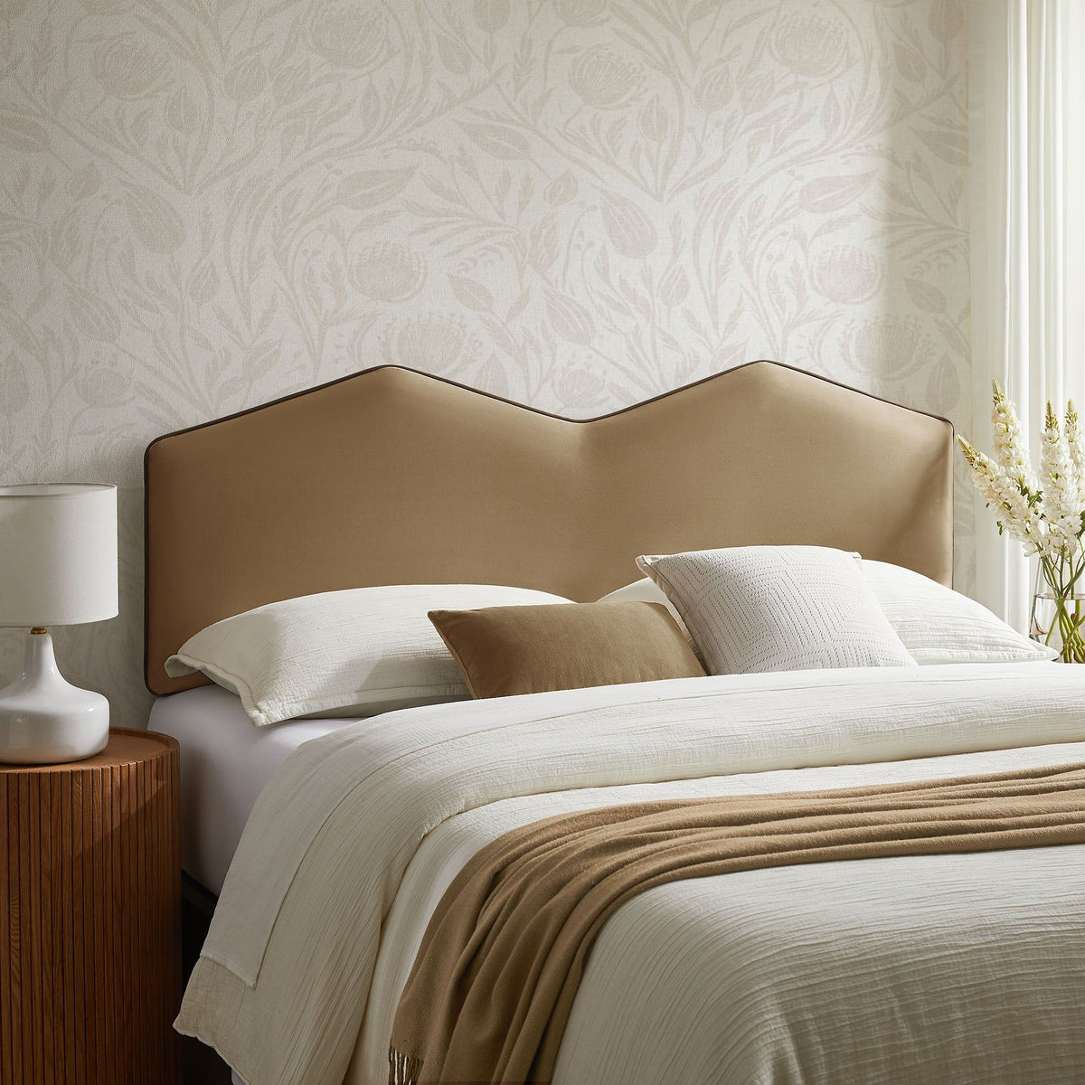 Cosette Performance Velvet Headboard - Full, Taupe