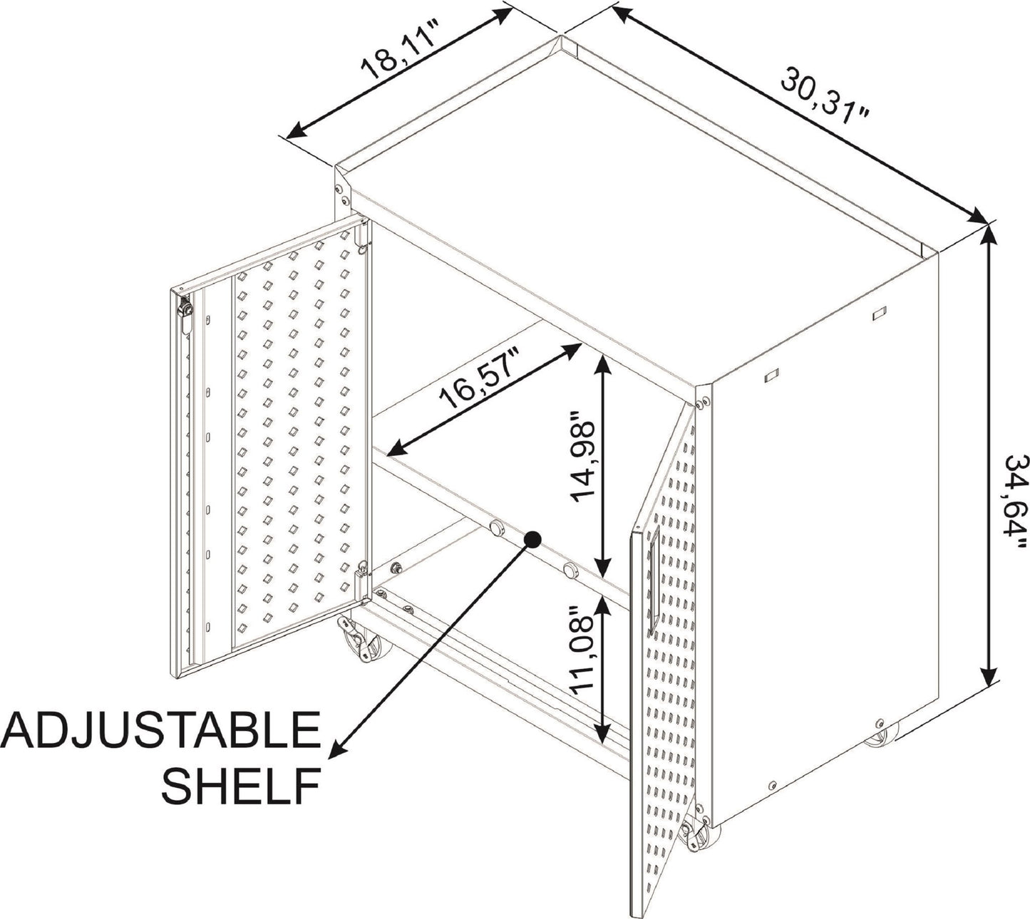 Manhattan Fortress - Rolling Garage Cabinet With 2 Doors
