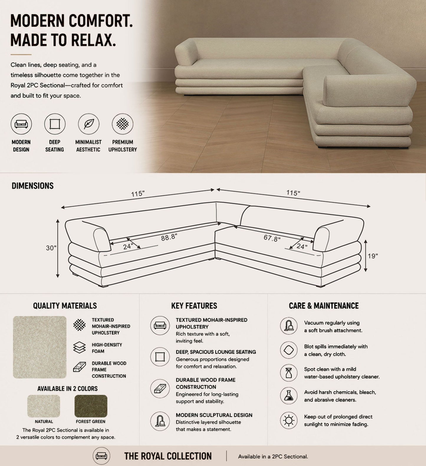 Manhattan Royal - 2-Piece Sectional