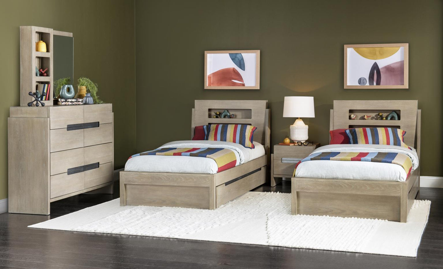 District - Storage Mirror - Weathered Oak