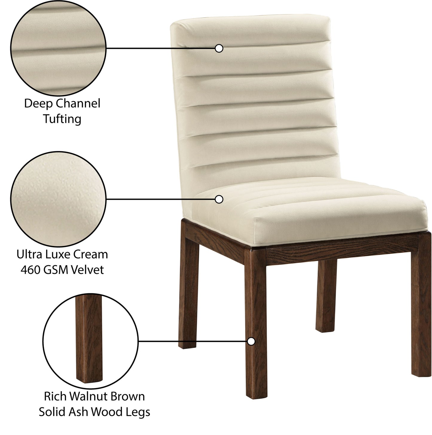Evelyn - Dining Chair With Brown Legs