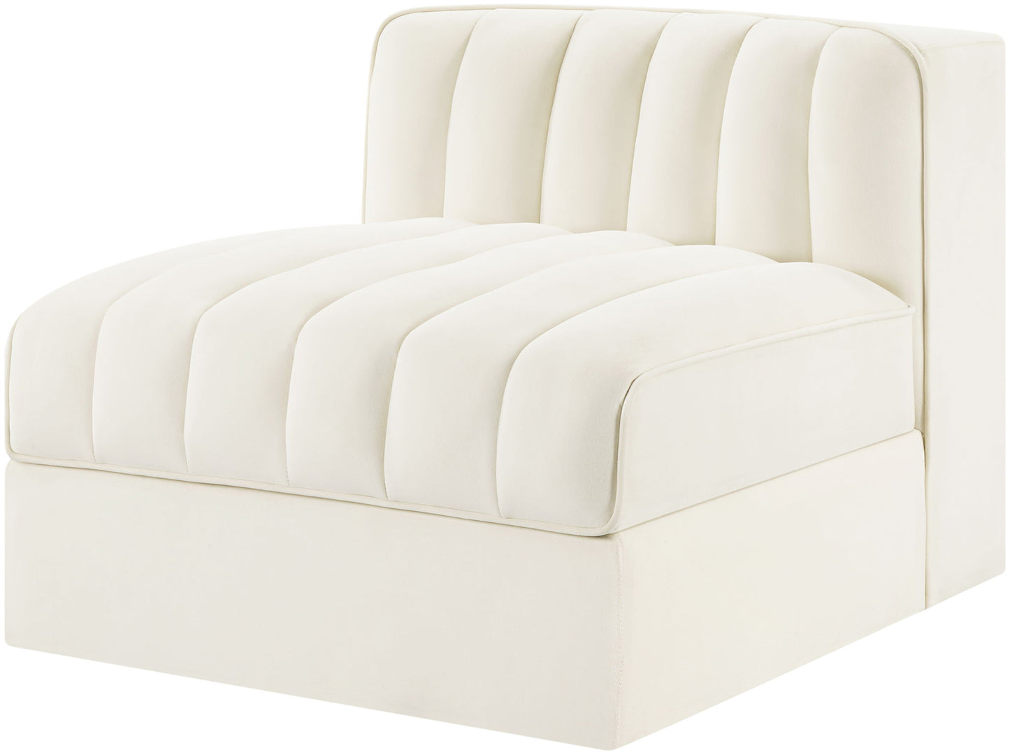 Rummi - Velvet Performance Fabric Upholstered Modular Armless Chair