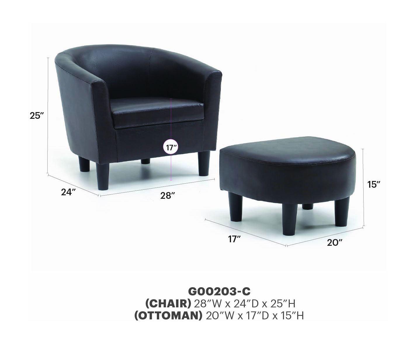 Glory Furniture - Salem - Chair & Ottoman