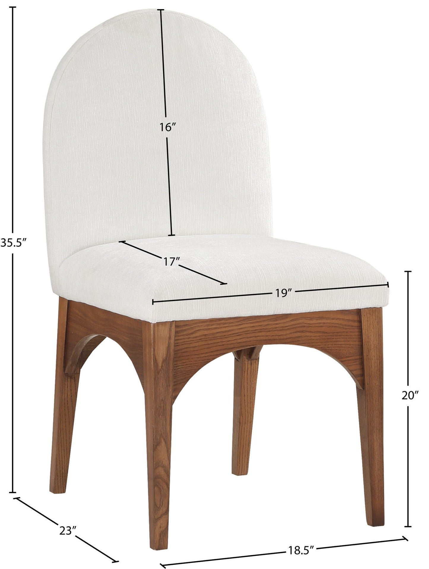 Waldorf - Chenille Dining Side Chair With Brown Legs