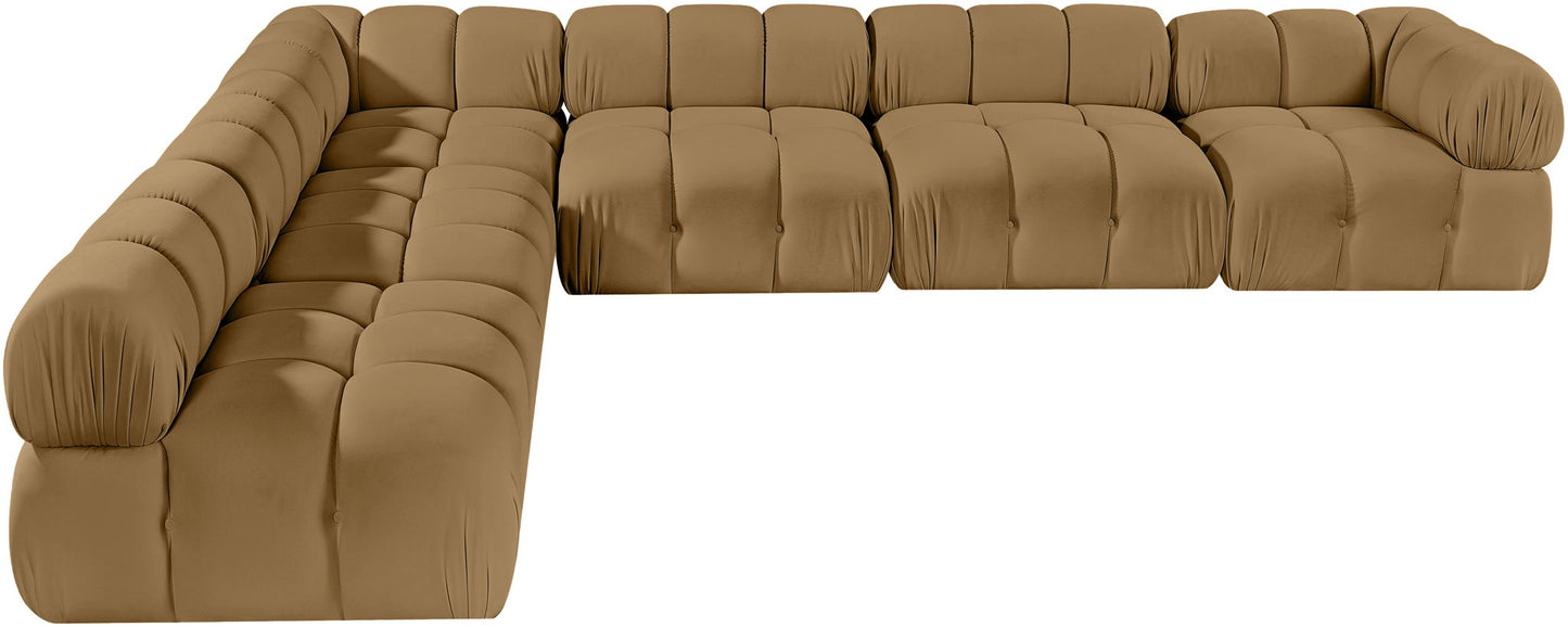 Orin - Velvet 6 Piece Modular L-Shaped Sectional