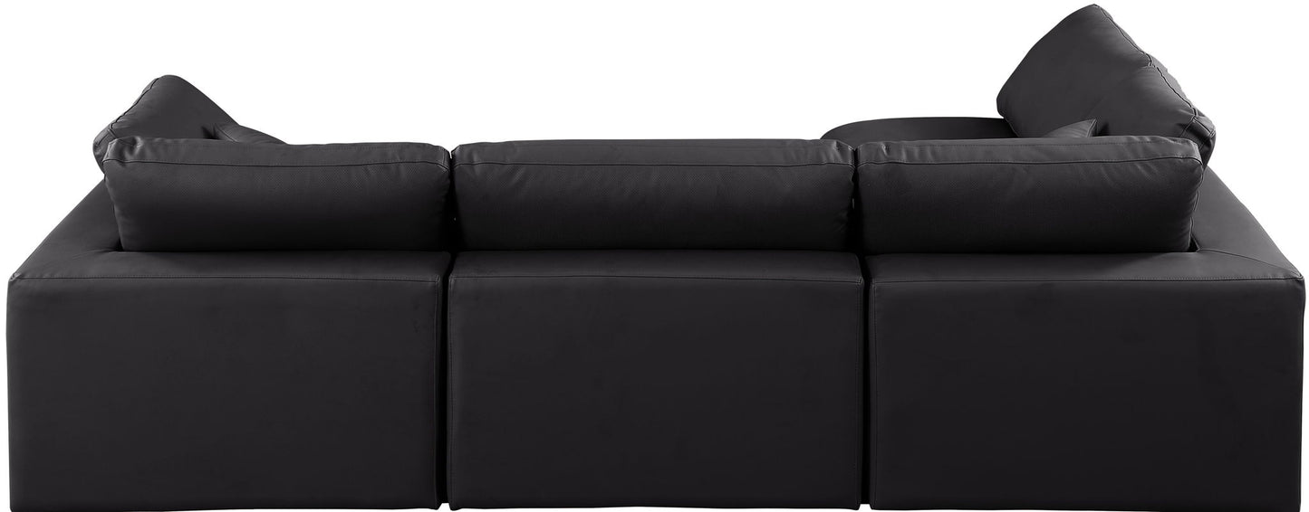 Comfy - 4 Piece Faux Leather Modular Armless Sectional