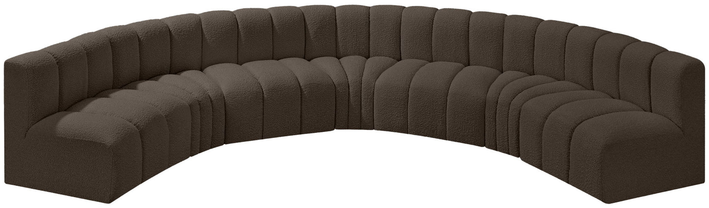 Arc - Boucle Fabric 7 Piece U-Shaped Modular Sofa