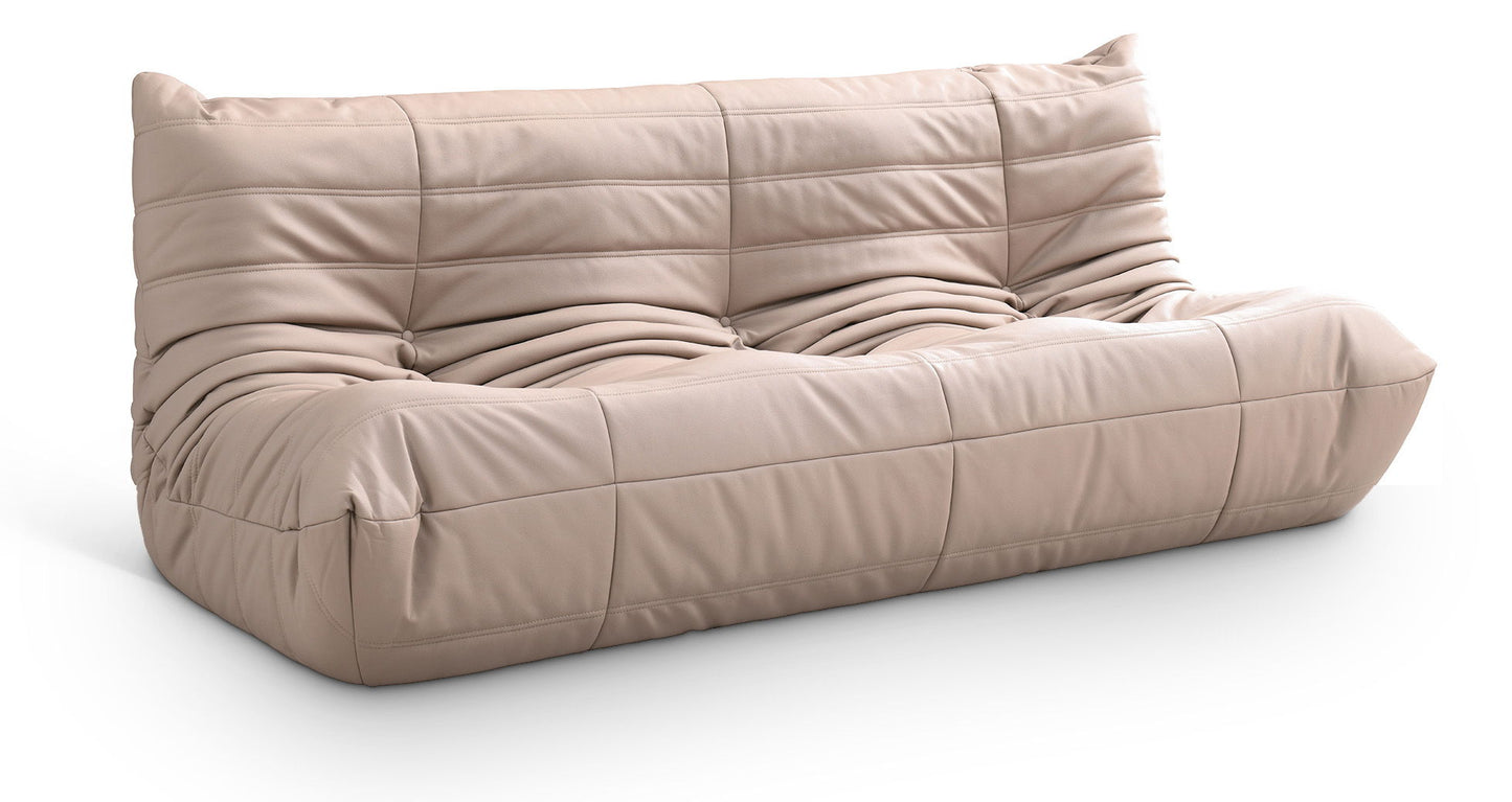 Relax - Vegan Leather 77.75" Upholstered Sofa - Tan