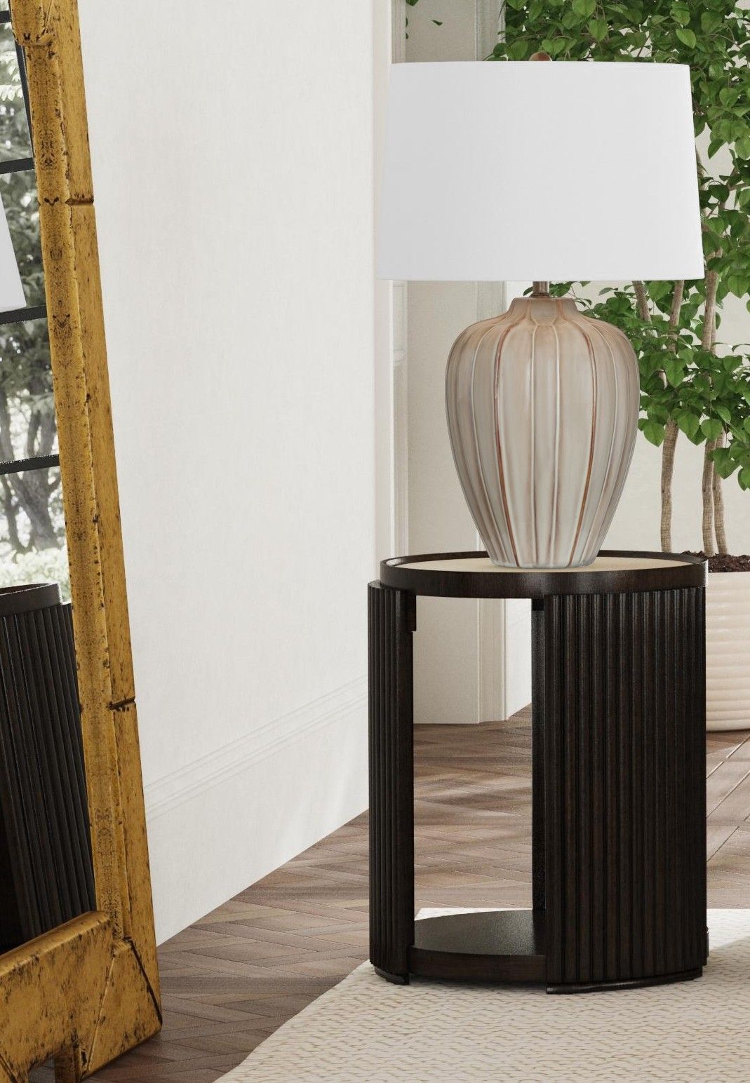 Rivera - End Table - Espresso Oak / Gold