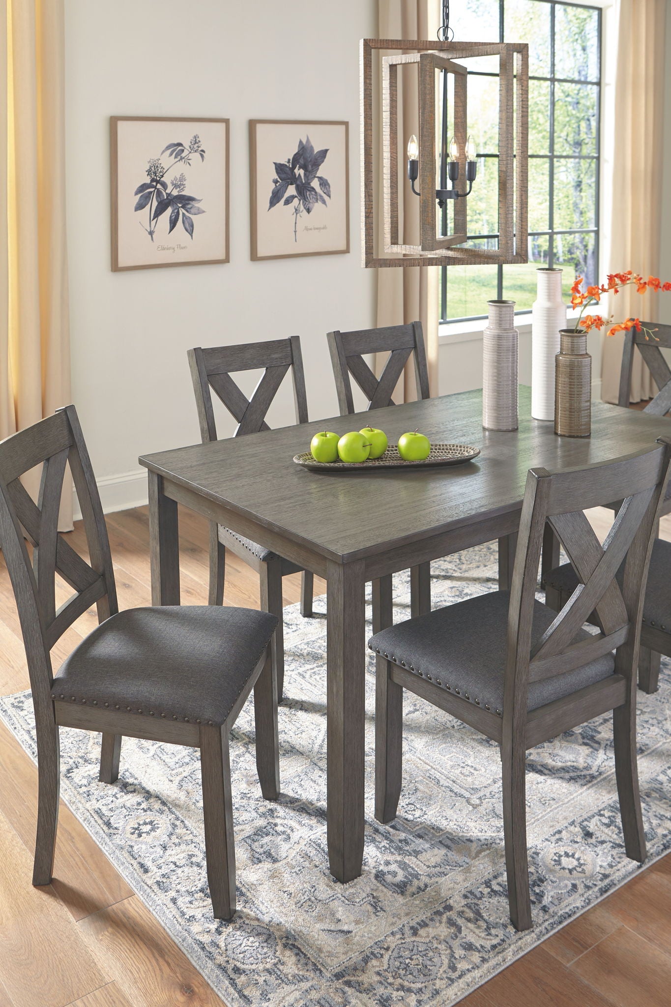 Caitbrook - RECT DRM Table Set (Set of 7) - Gray